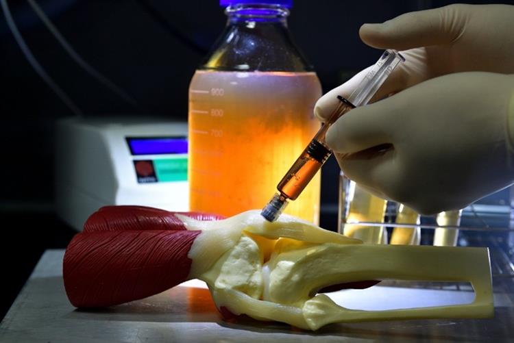 The Dual-Phase Hydrogel is an injectable biomaterial that gels at body temperature.