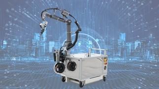 The Silver Edison Award-winning Compact Welding Cobot welds thick metal plates with agile mobility