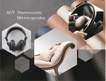 80 degrees Fahrenheit thermostatic microcapsules leather applications: Armchair,Car Steering Wheel, and Headphone.