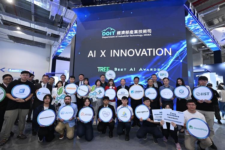 開啟彈跳視窗，連結到經濟部產業技術司打造「AI X Innovation Pavilion」主題館，經濟部自推動TREE計畫以來，已成功培育並成立逾60家新創公司(JPG檔)