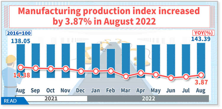 Industrial Production Index in August 2022