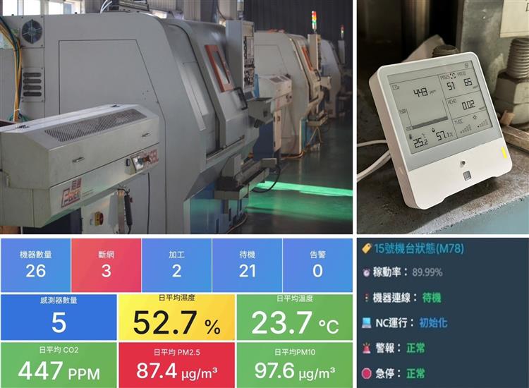 高雄螺絲工廠：螺絲產業建置多連結戰情系統，隨時掌握機台運作狀況。